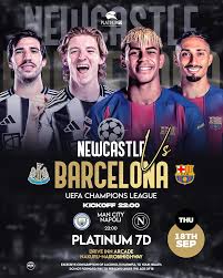 مباراة برشلونة و نيوكاسل يونايتيد - دوري ابطال اوروبا 2025